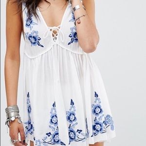 Free people dress with blue flower details!